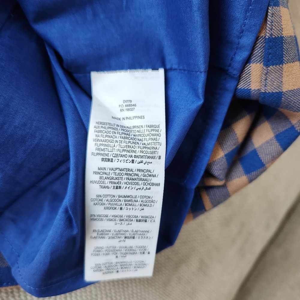 Boden Size 10L Blue Gingham Camel Lou Check Shift Dress NWT - Picture 8 of 9